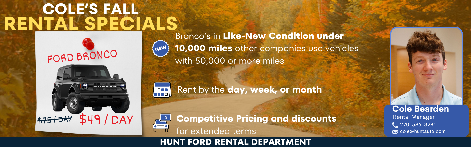 Rent a 2026 Ford Bronco for $49 a day! 