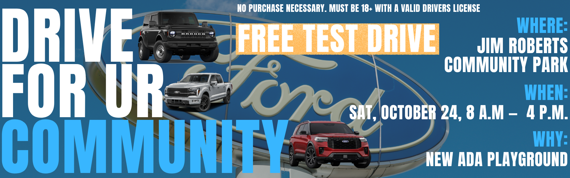 Drive For Ur Community is coming to FS Parks & Rec! 